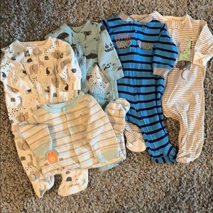 5 Footed Zip Sleepers - 0-3m